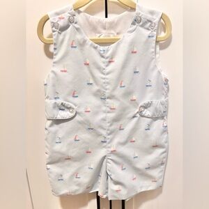 Elizabeth and James Light Blue Sailboat Print One-Piece